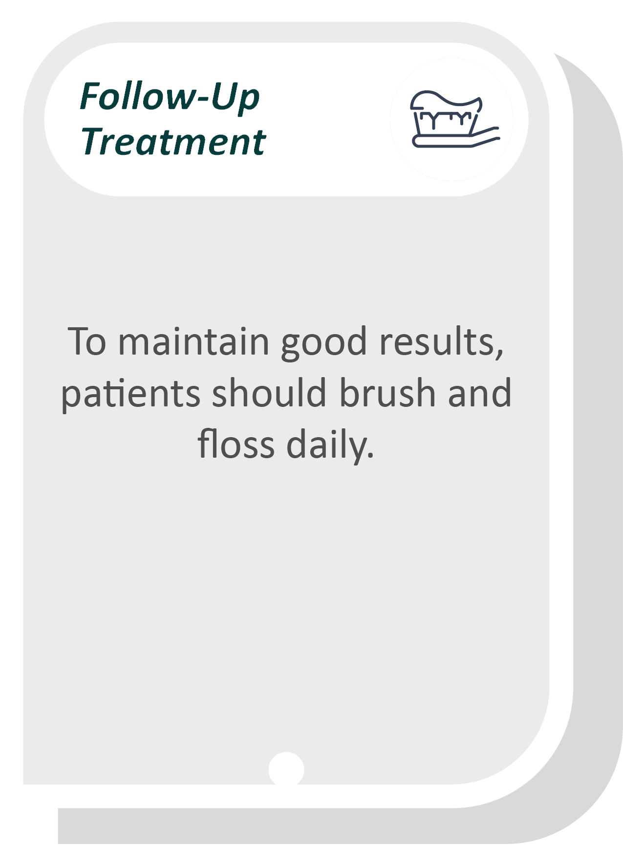 I think my gums are receding infographic: To maintain good results, patients should brush and floss daily.